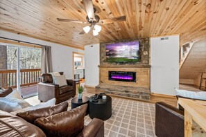 Smart TV, fireplace, video games, offices - Creekside Lodge on 6 Acres | Game Room, 8-Person Hot Tub, Sleeps 17 (Sevierville)