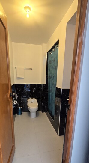 Comfort tweepersoonskamer, balkon, uitzicht op park | Badkamer