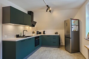 Private kitchen - Spacious 4-bedroom apartment near the Moselle (Trittenheim)