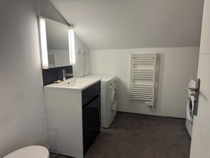 Ducha, secador de pelo, papel higiénico
