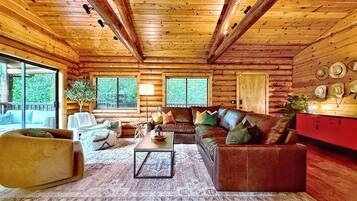 Smart TV, fireplace, foosball, table tennis