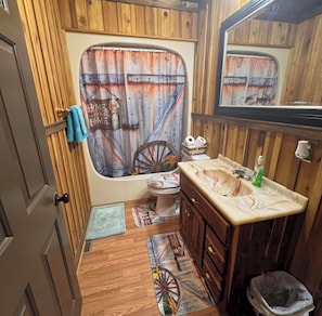 Hair dryer, towels, soap, toilet paper - Lakeview Cabin on Dale Hollow Lake, Celina TN (Celina)