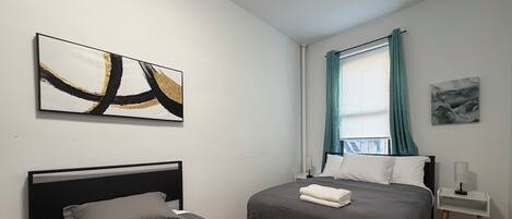 1 bedroom, iron/ironing board, travel crib, free WiFi
