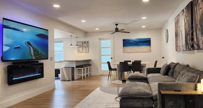 Luxe Coastal Retreat • 12 Min to Beach • Private Yard w/Games