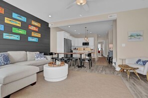 TV, books, stereo, offices