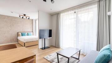 Apartemen, beranda, pemandangan kota | Area keluarga