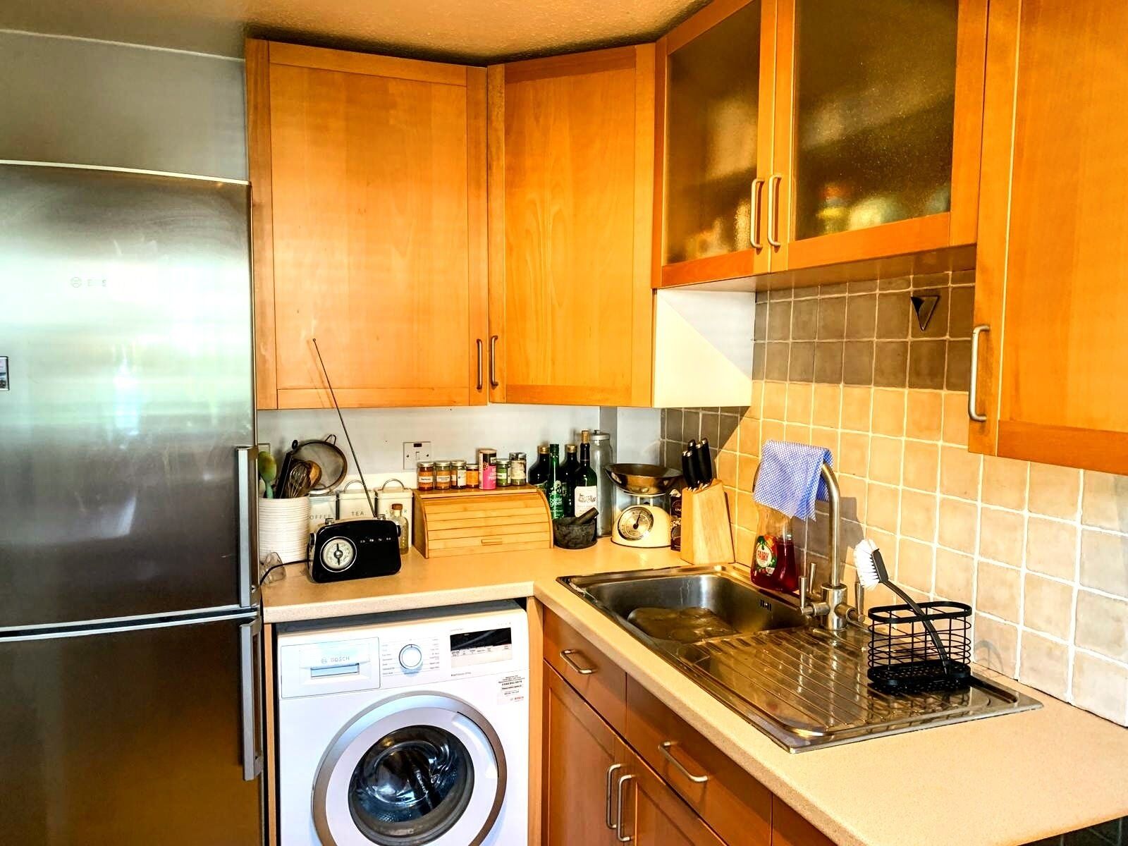 Fridge, microwave, oven, electric kettle
