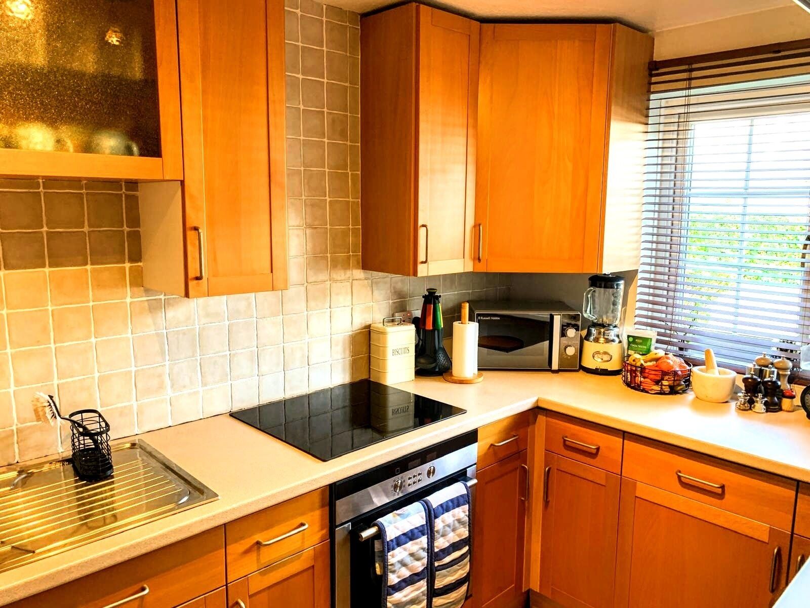 Fridge, microwave, oven, electric kettle