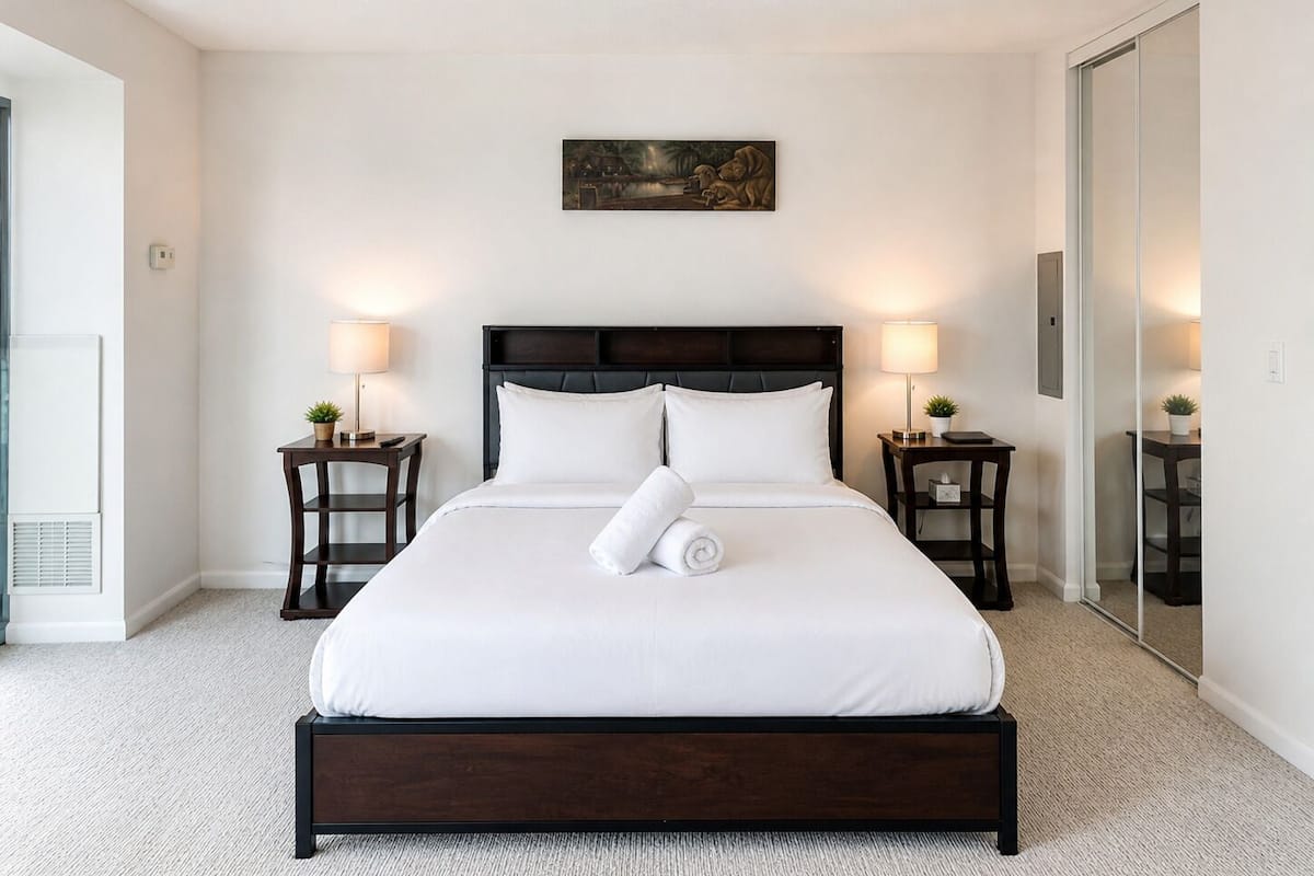 Suite estudio Club, 1 cama Queen size, para no fumadores, baño privado | Decoración personalizada, muebles diferentes y cortinas blackout