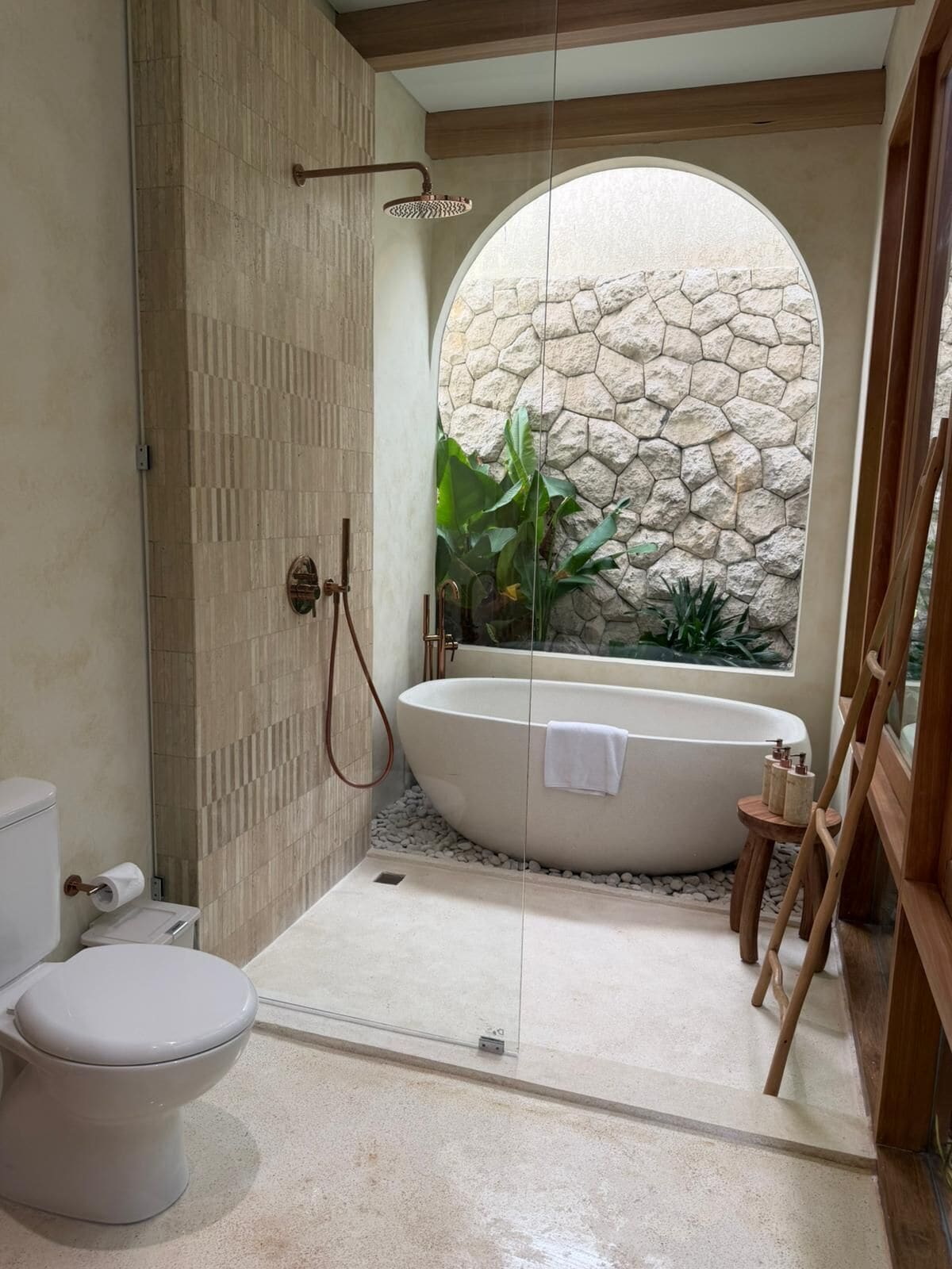 Deluxe Double Room, Balcony, Pool View | Bathroom | Hair dryer, slippers, towels, soap