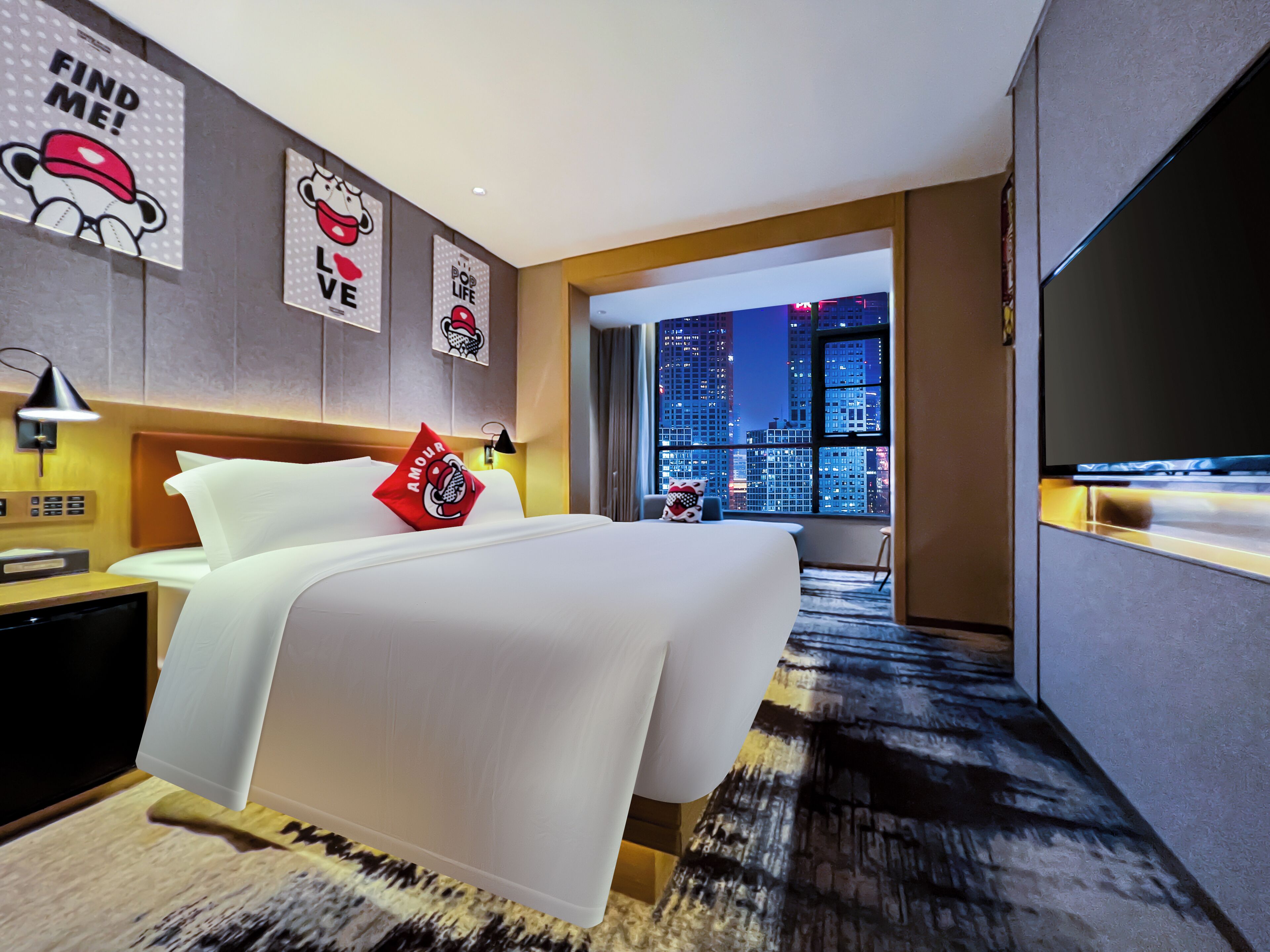 Habitación de lujo doble, 1 cama de matrimonio, no fumadores, vistas a la ciudad