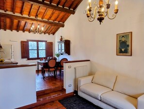 Living area - Charming Apartment in the Tuscan Countryside surrounded by olive groves (CASTIGLION FIORENTINO)