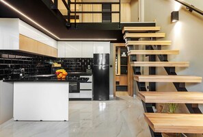 Fridge, microwave, coffee/tea maker, toaster - Chrysma Urban Living 1, Apartment (Rhodes)