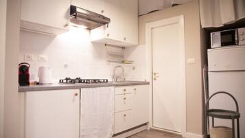Fridge, microwave, coffee/tea maker, electric kettle