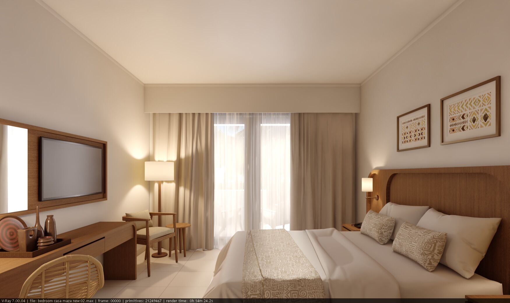 Frigobar, cofres nos quartos, escrivaninha, cortinas blackout