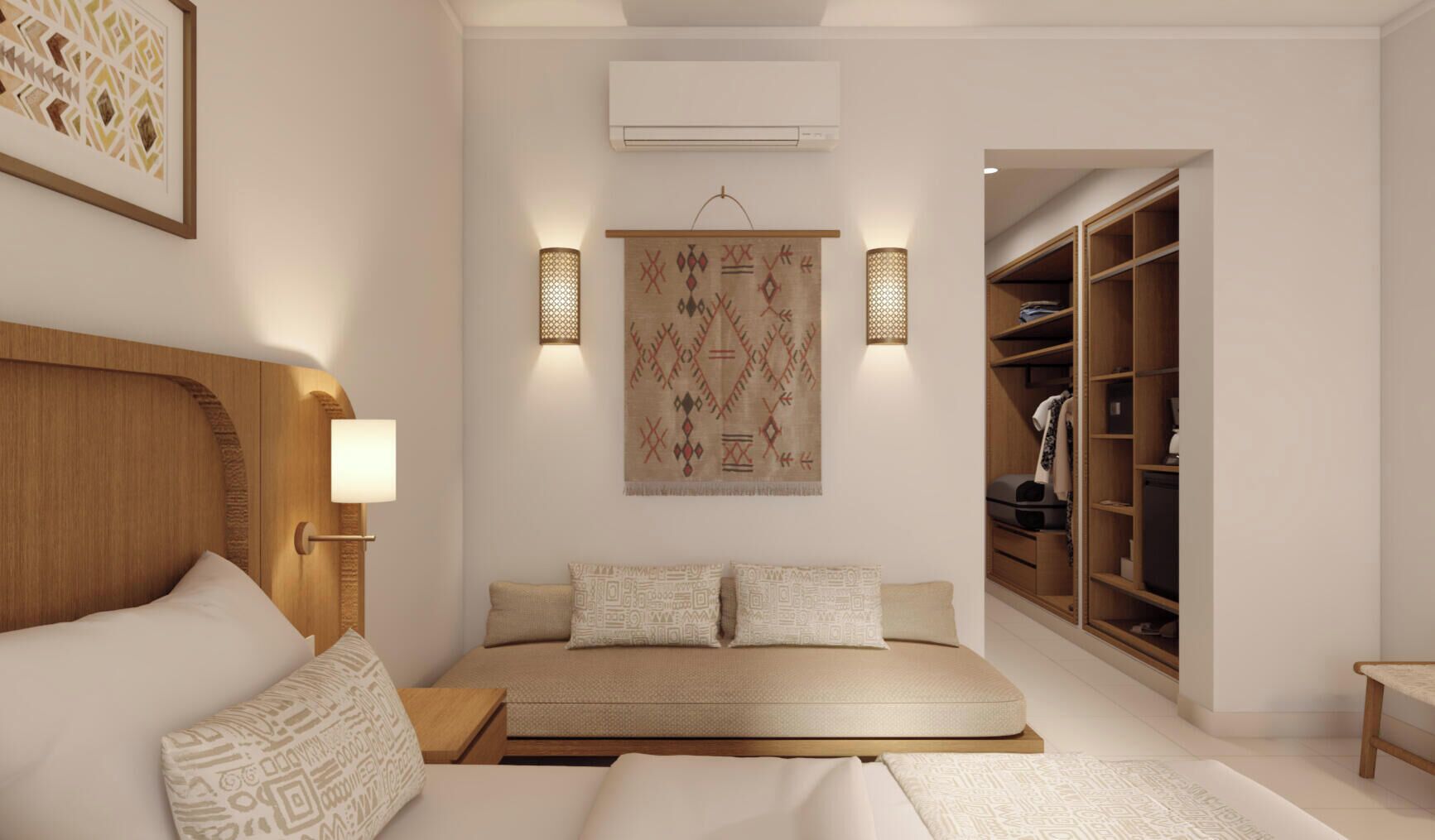 Superior Room, Pool View, Ground Floor | Minibar, in-room safe, desk, blackout drapes