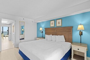 1 bedroom, bed sheets - Salty Air & Ocean Views – 10th Floor Retreat (Myrtle Beach)
