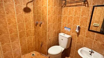 Dusche, Handtücher, Seife, Shampoo
