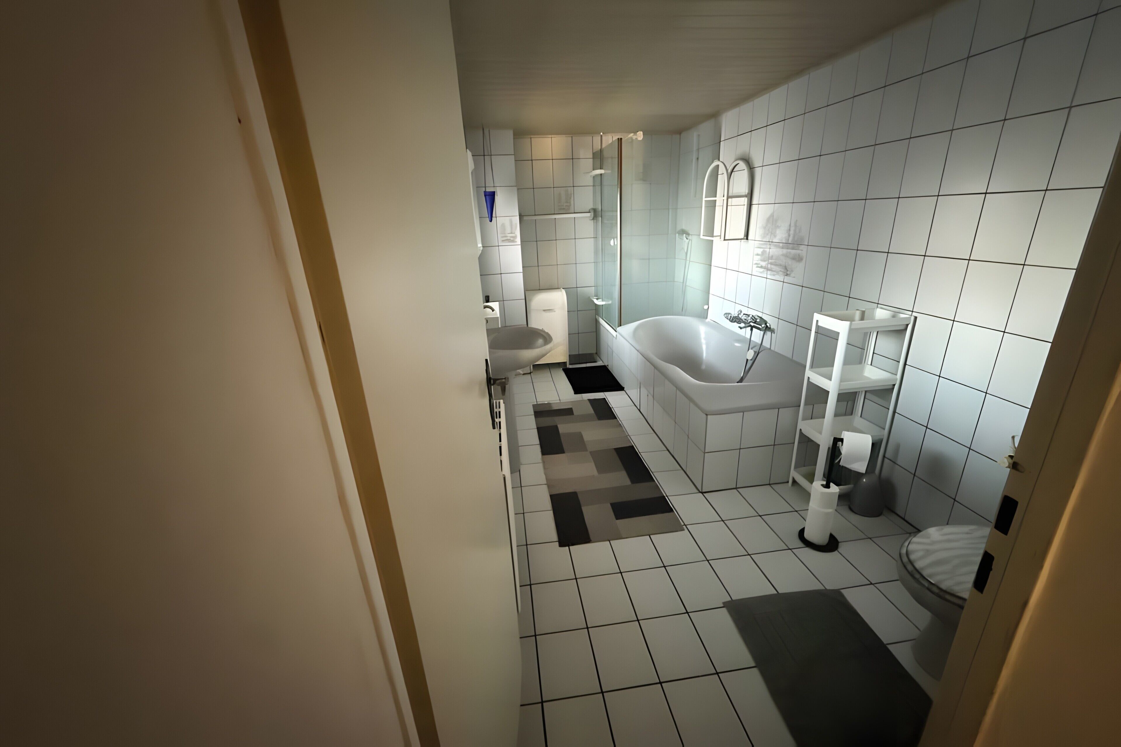 Een douche, handdoeken