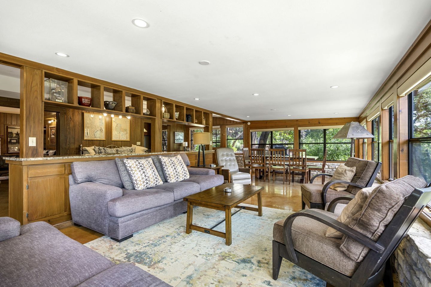 TV, DVD player, video library, stereo