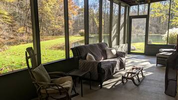 TV, fireplace, DVD player, video library