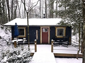Exterior - Romantic Creekside Cabin Retreat with Hot Tub, Fire Pit and Peaceful Forest Views in Sautee Nacoochee, Georgia (Sautee Nacoochee)