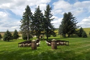 Outdoor banquet area