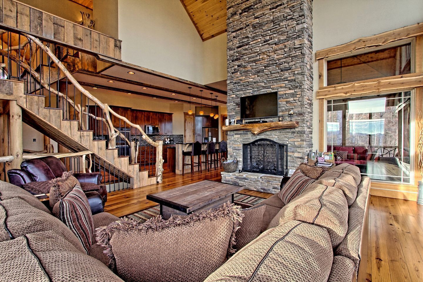 TV, fireplace, DVD player, foosball