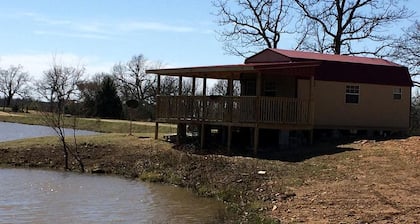 Rustic Cabin Rental with a Fishing Pond in Allen, Oklahoma