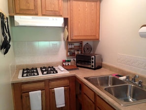 Private kitchen - Secluded Cottage Rental in the Woods in Stony Creek, New York (Stony Creek)
