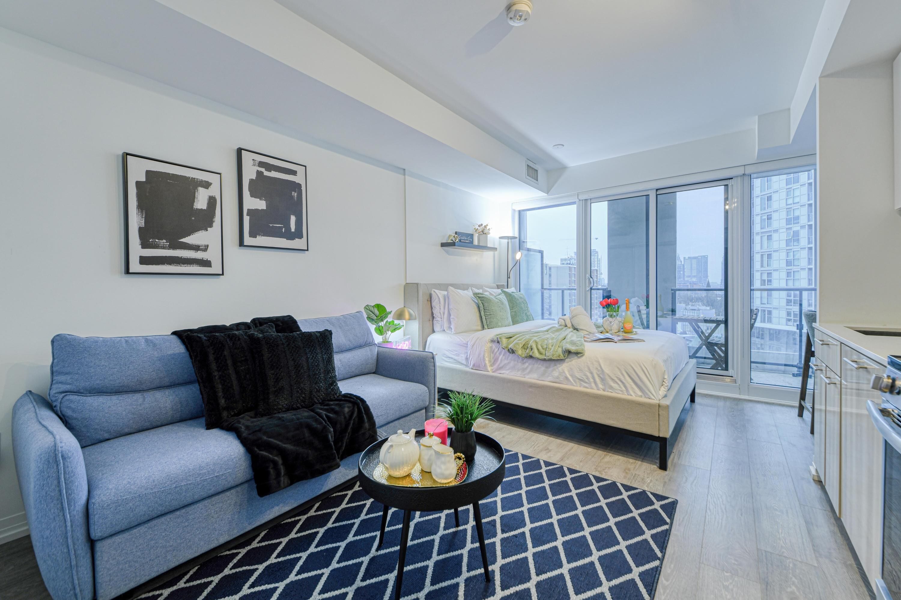 Suite studio Confort, 1 grand lit et 1 canapé-lit, non-fumeur, vue sur la ville | Salle de séjour