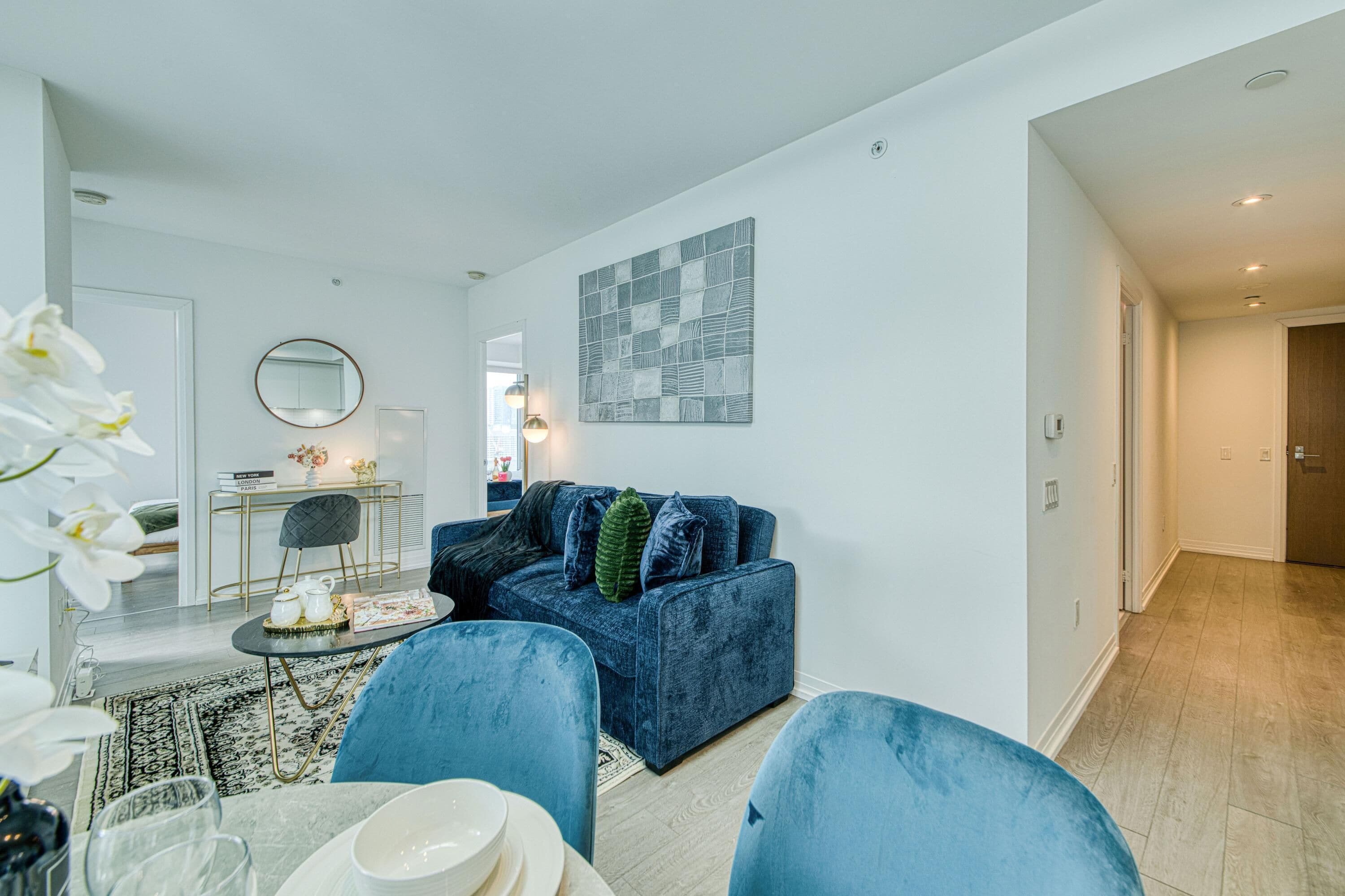 Premier Suite, 2 Bedrooms, Non Smoking, Air conditioning | Living area | 50-inch TV with digital channels