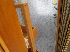 Shower, hair dryer, soap, toilet paper - 85m² mountain house with 50 m2 terrace and panoramic view/3bedrooms (Alliat)