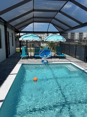 Pool - Newly Built Modern Vacation Home 4 BR/3 BA Your Own Heated Pool, Lanai on Canal (Cape Coral)