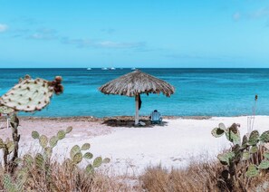 Chaises longues, serviettes de plage