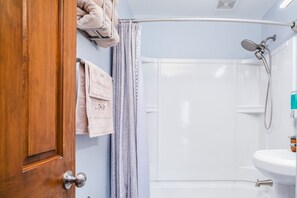 Hair dryer, towels - Whispering Willows Sanctuary | Wellness & Waterfront Oasis w/ Hot Tub, Sauna, Fire Pit & Pier (Spring Grove)