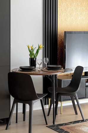 Dining - Functional Studio with Balcony | Parking | River View (Szczecin)