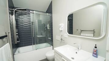 Hair dryer, towels