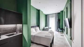 Deluxe-Suite, 1 Queen-Bett und Schlafsofa | Zimmersafe, schallisolierte Zimmer, Bügeleisen/Bügelbrett