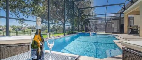 Outdoor pool, a heated pool