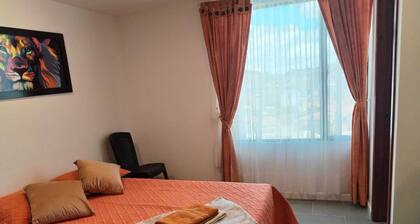 Apt with a view of the volcano-Carnival Trail. Modern and central.