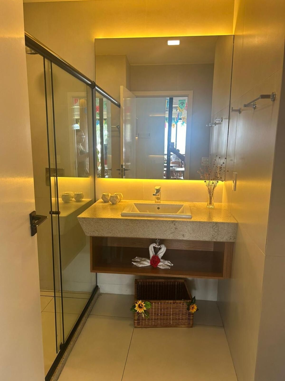 Appartamento Comfort, balcone, vista piscina | Bagno