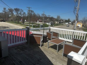 Terrace/patio - The Matterhorn Summit Gasthaus is a Second floor 1-bedroom apartment (New Glarus)