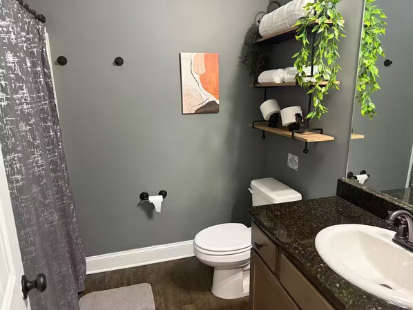 Towels, soap, toilet paper