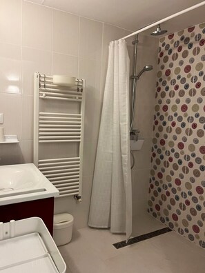 Dusche, Haartrockner, Handtücher