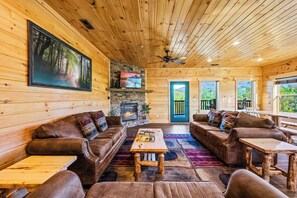 Living area - Gatlinburg Cabin Near Downtown | Views, Theater, Game Room, Hot Tub, Resort Pool (Gatlinburg)