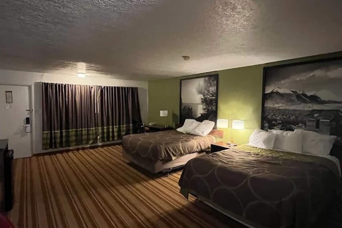 Economy Double Room, 2 Queen Beds, Non Smoking | Desk, laptop workspace, WiFi (free)