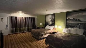 Economy Double Room, 2 Queen Beds, Non Smoking | Desk, laptop workspace, WiFi (free)