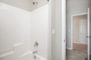 Shower, hair dryer, towels, soap - 4BR/3BA, 3700 SqFt, Luxury Home in Durham near RDU, Duke, and UNC (Durham)