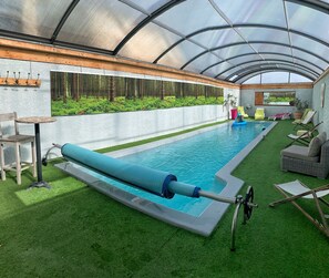 Pool - CHALET Grand gite 21 pers ( up to 43 Pers)Spa Swimming pool Indoor Panorama (Lasserre)